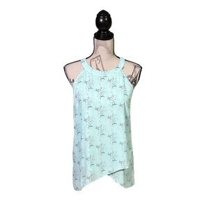 Micro floral Halter Neck Tank Top